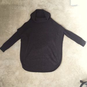 Dark Gray Cowl Neck Sweater Tunic